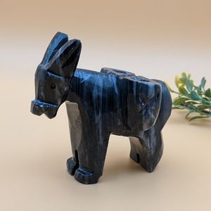 Vintage Onyx Marble Donkey Burro Toothpick Holder